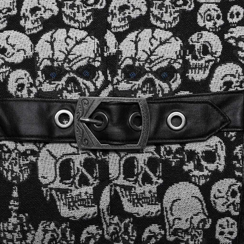 WY-1505MJM Mens Gothic Skull Pattern Slim Fit Vest - Image 8