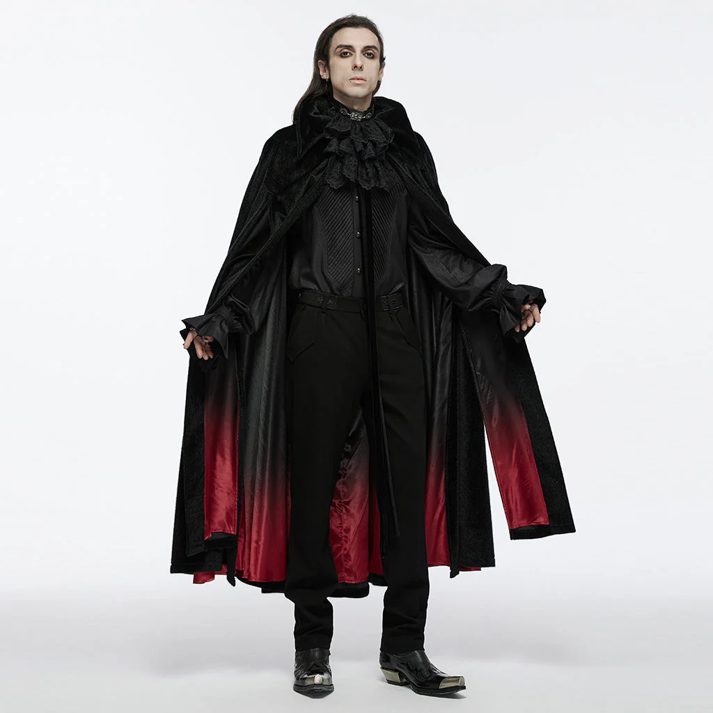 WY-1542DPM Elegant Gothic Cloak Hooded Black Red Lining??????????????????????????????????¡ì?????????????????? Sophisticated Style - Image 43