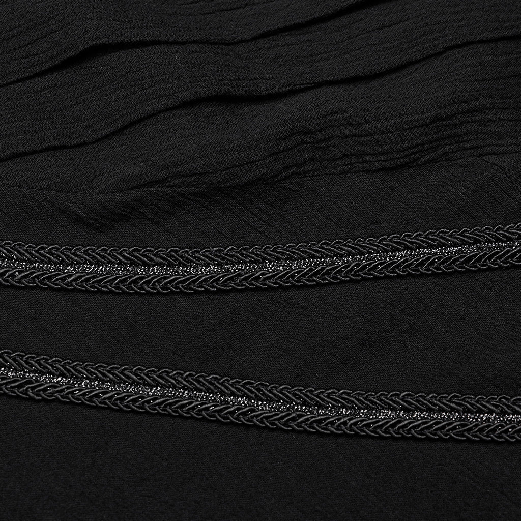 WY-1548CCM Mens Gothic Shirt Button-Up black Long Sleeve Cotton Fashion - Image 8