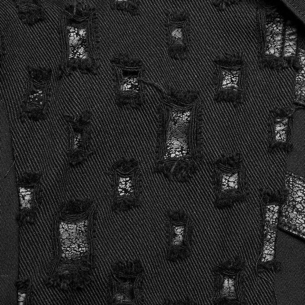 WY-1552CCM Gothic Punk Studded Long Sleeve Shirt with Button Embellishments - Image 18