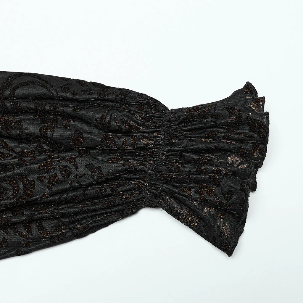 WY-1558CCM Gothic Dark Gold Brocade Long Sleeve Shirt - Image 19