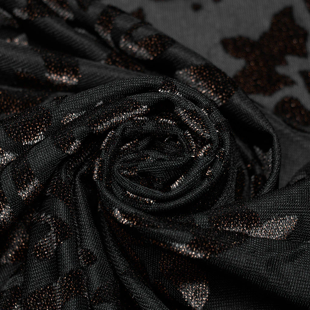 WY-1558CCM Gothic Dark Gold Brocade Long Sleeve Shirt - Image 9