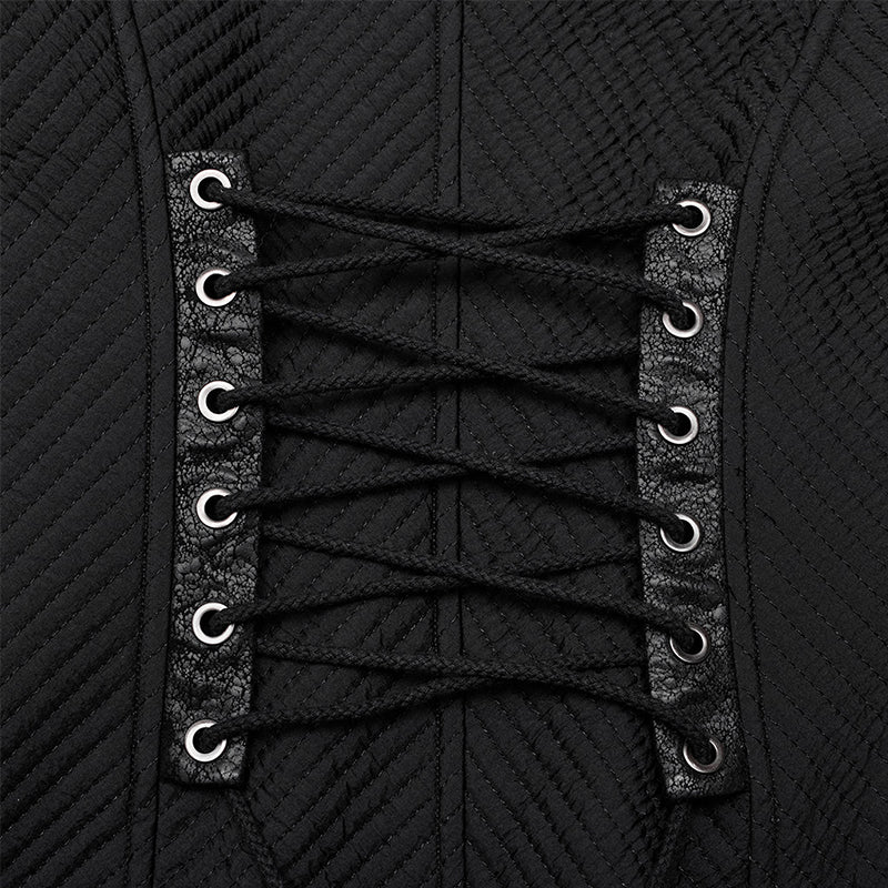 WY-1561MCM Punk Rave Gothic Military Coat Long black Steampunk Jacket - Image 5
