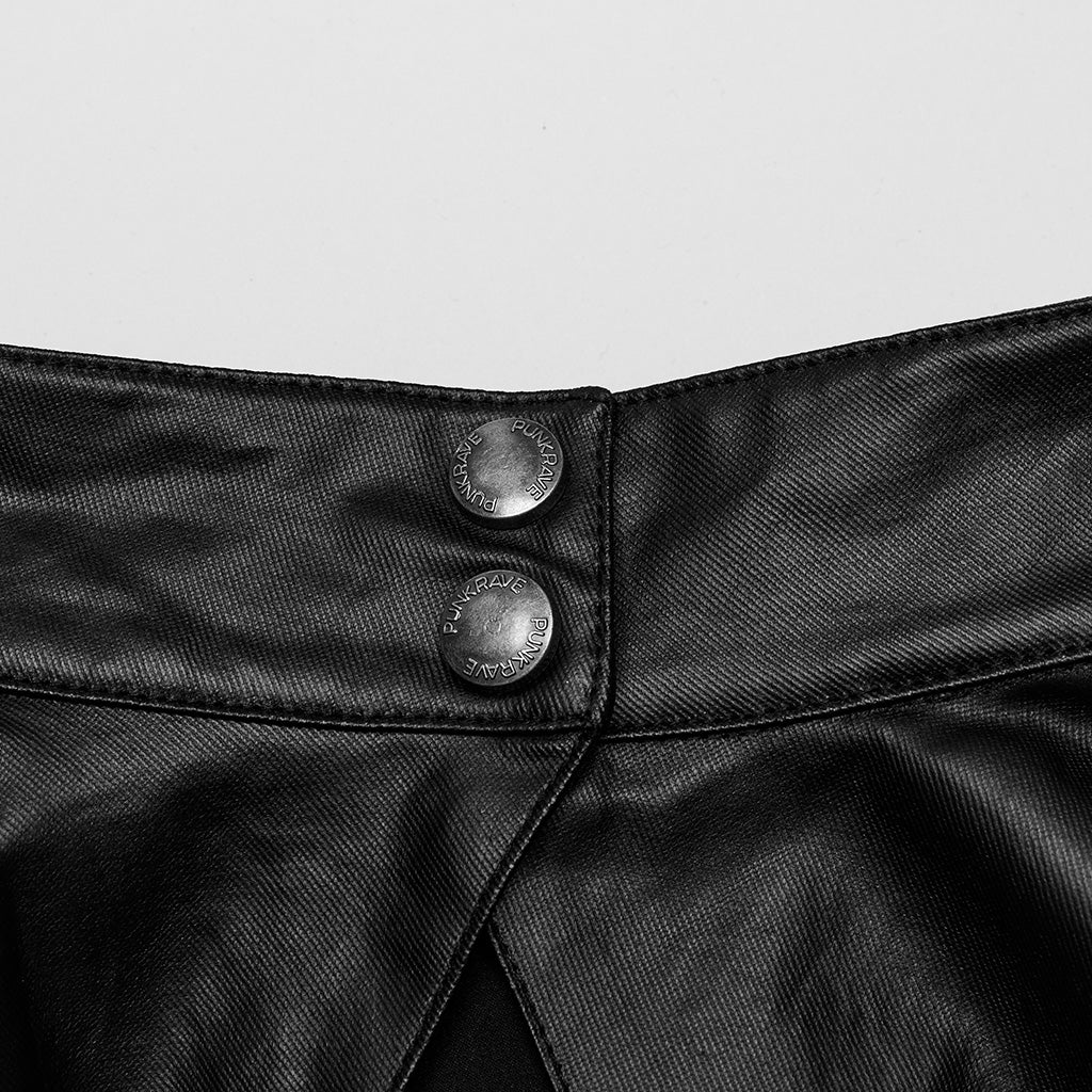 WY-1578DPF Gothic Mesh Layered Punk Jacket with Studded Harness Details - Image 9