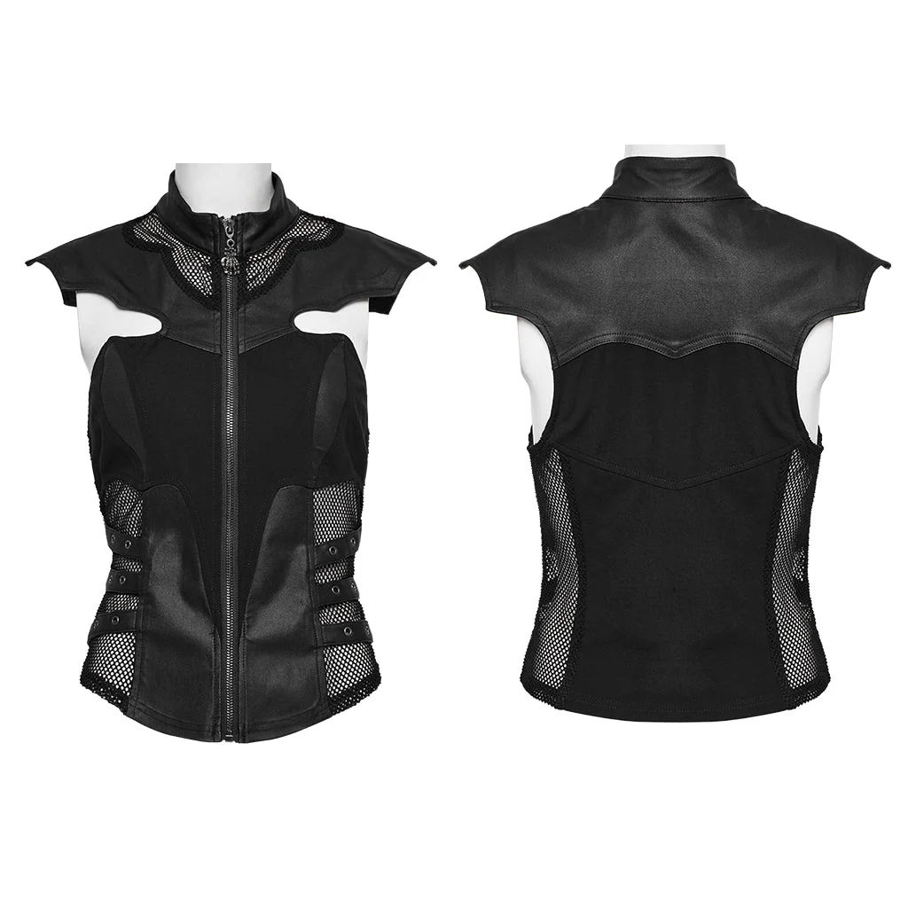 WY-1582MJF Edgy Gothic Punk Vest with Strap Detail and Zipper Closure - Image 24