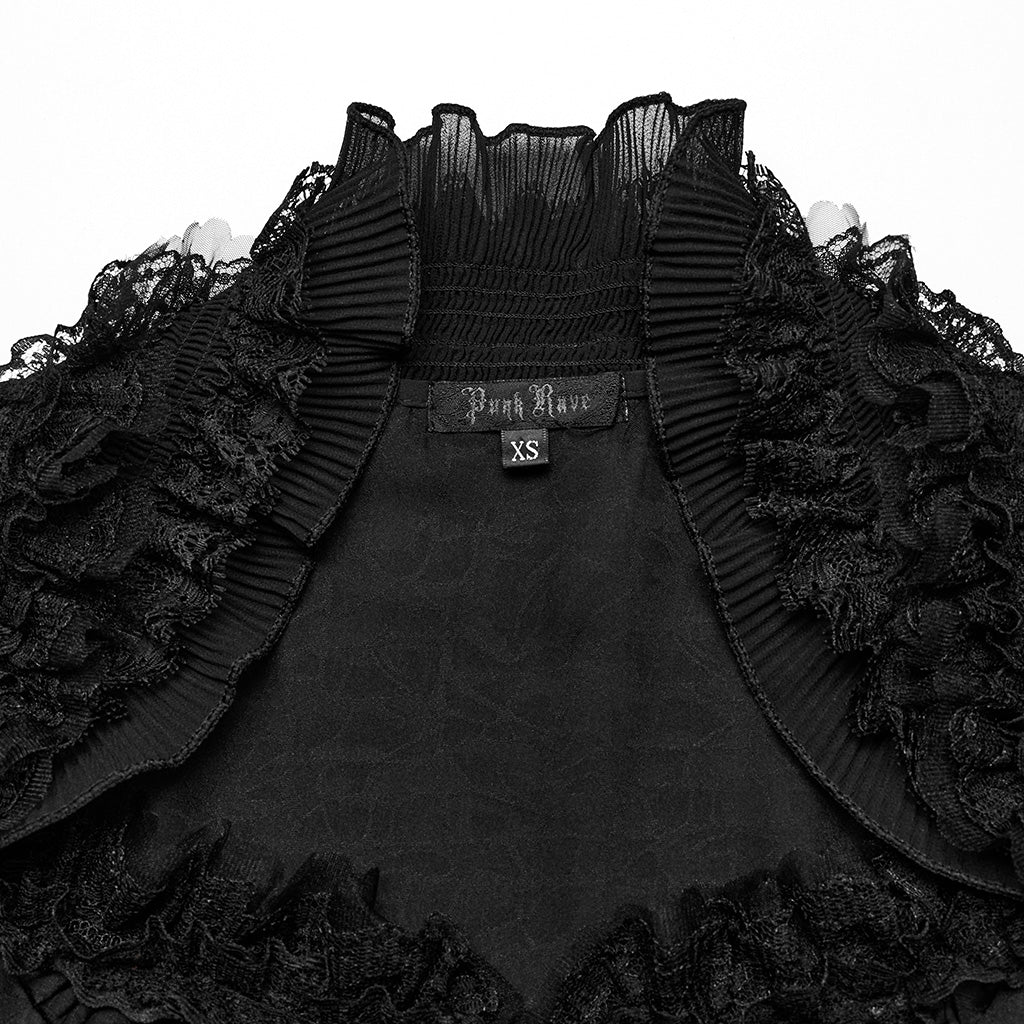 WY-1589CCF Punk Rave Gothic Lace-Up Victorian Blouse with Bell Sleeves - Image 20