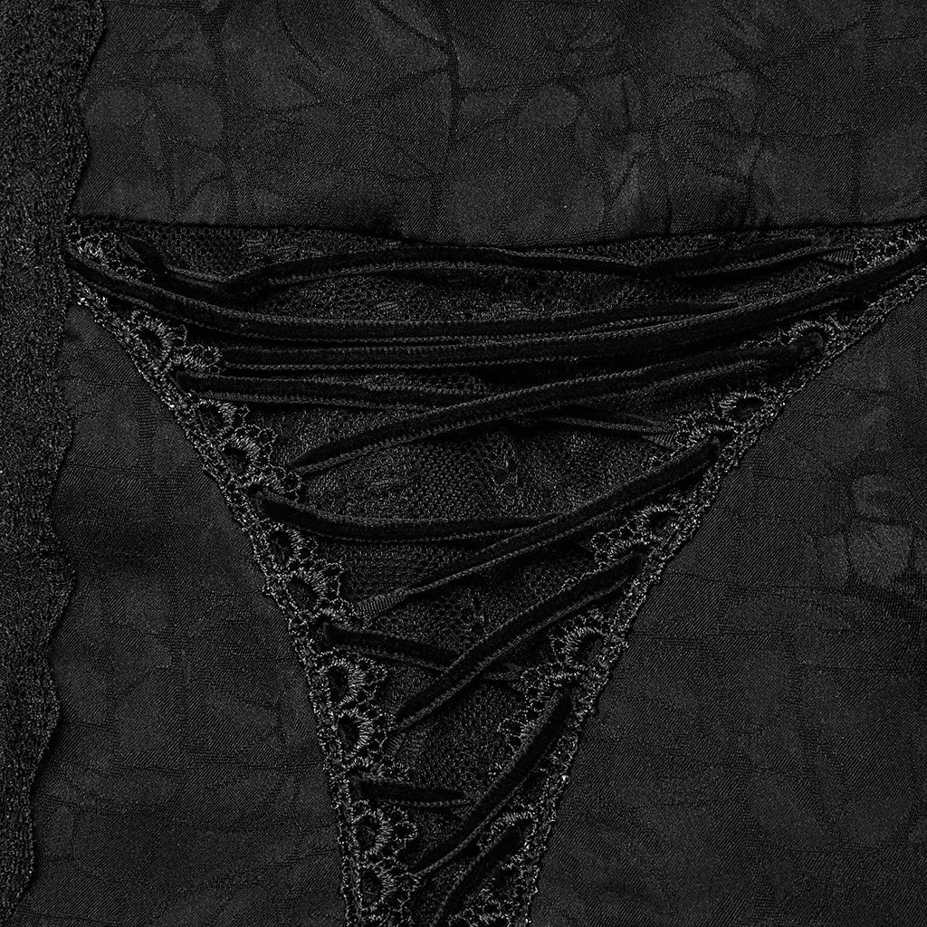 WY-1589CCF Punk Rave Gothic Lace-Up Victorian Blouse with Bell Sleeves - Image 23