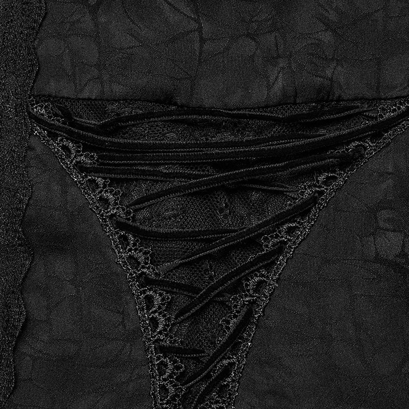 WY-1589CCF Punk Rave Gothic Lace-Up Victorian Blouse with Bell Sleeves - Image 4