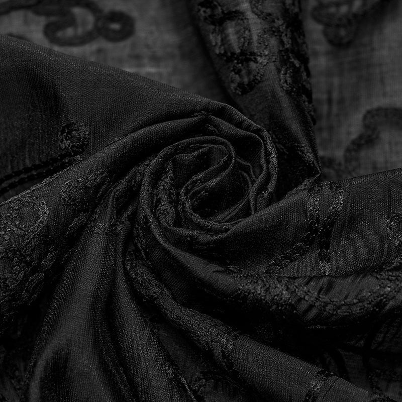 WY-1594CCM Punk Rave Gothic Sheer black Victorian Shirt with Lace Accents - Image 17