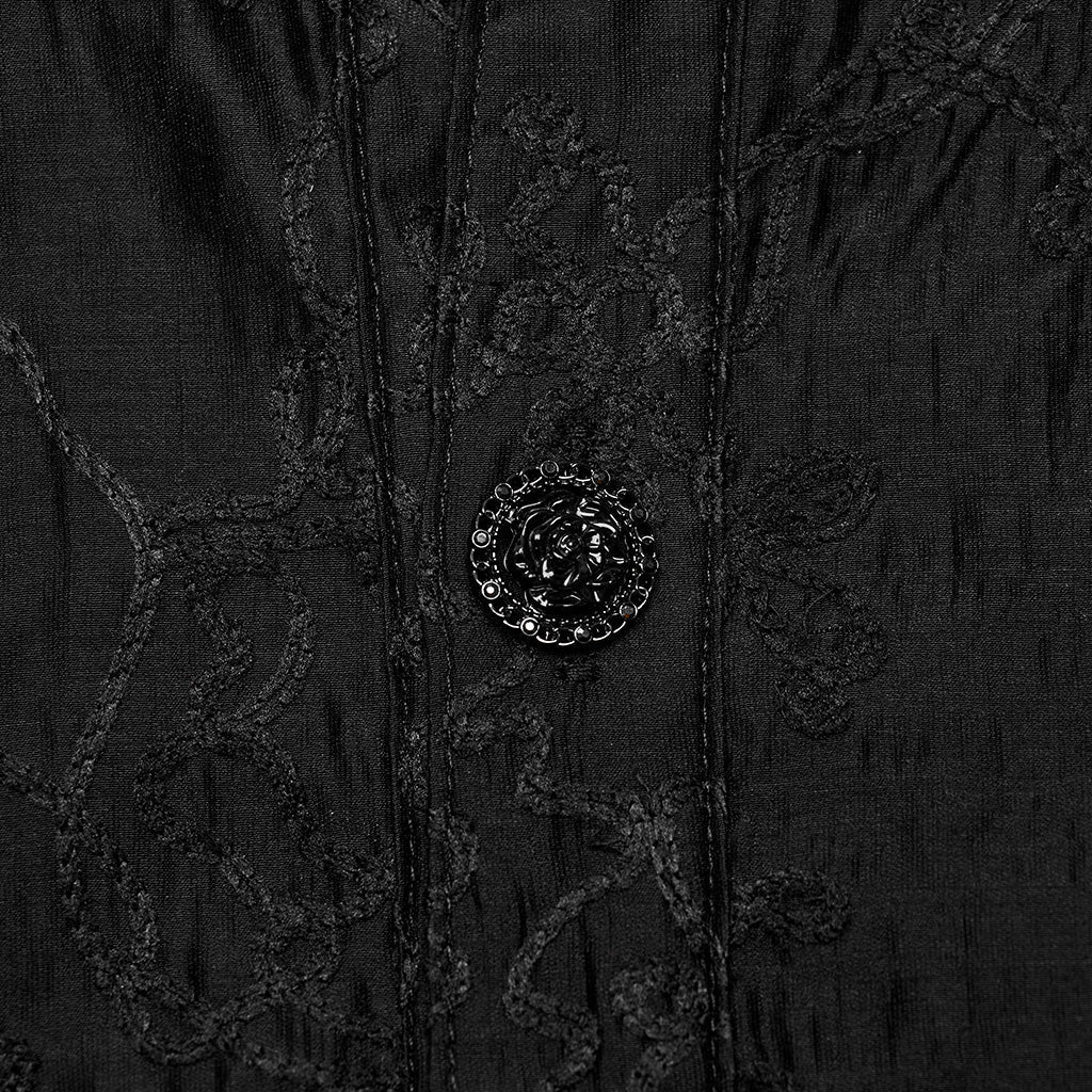 WY-1594CCM Punk Rave Gothic Sheer black Victorian Shirt with Lace Accents - Image 23