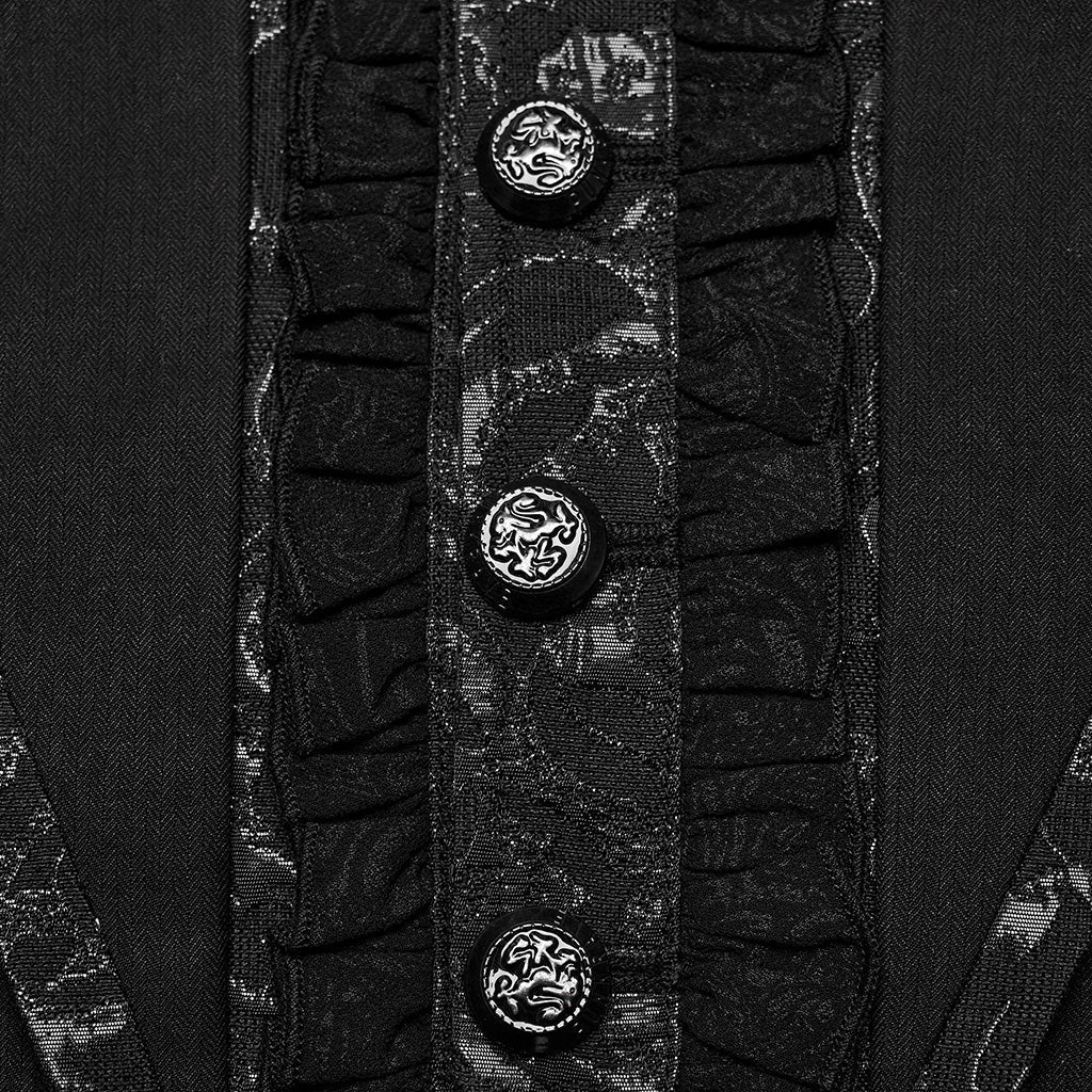 WY-1599LDM Gothic Victorian Tailcoat with Dramatic Ruffled Details - Image 21