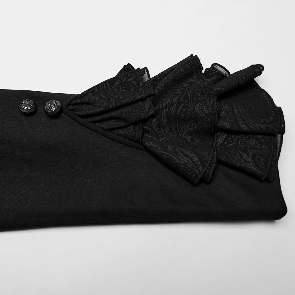 WY-1599LDM Gothic Victorian Tailcoat with Dramatic Ruffled Details - Image 22