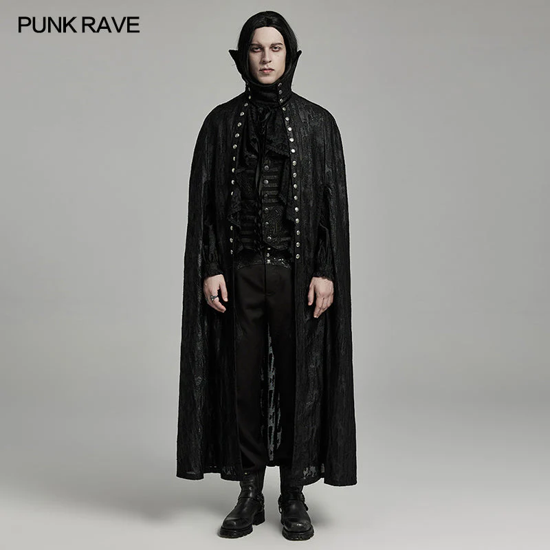 WY-1600DPM Gothic Vampire Cape Costume with Ornate Collar Design FALSE
