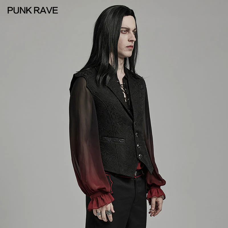 WY-1601MJM Gothic Jacquard Asymmetric Vest Vintage Victorian Tailored Waistcoat - Image 13
