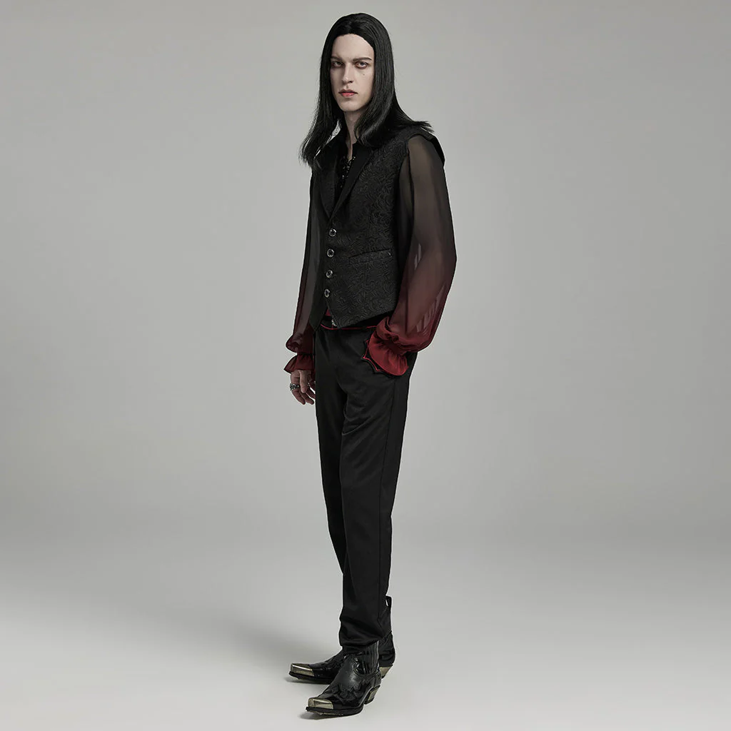 WY-1601MJM Gothic Jacquard Asymmetric Vest Vintage Victorian Tailored Waistcoat - Image 6