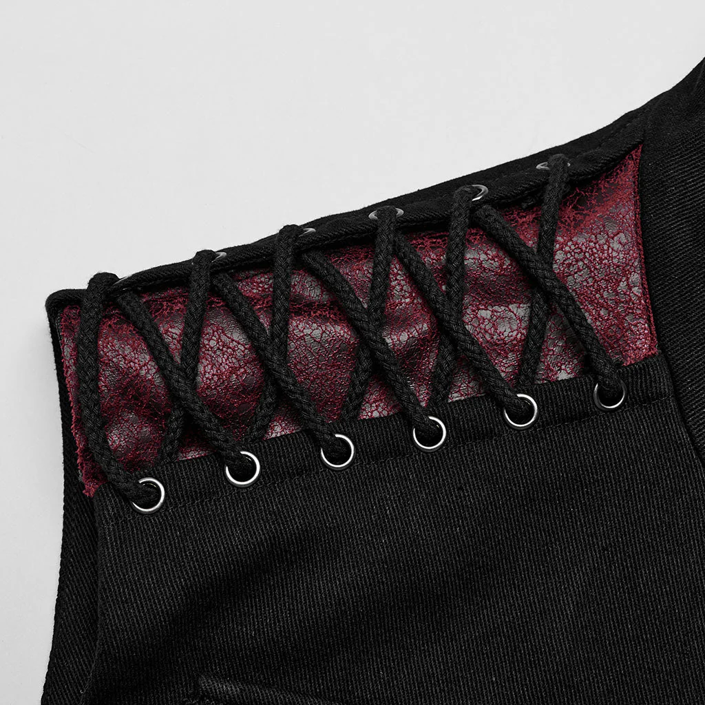 WY-1610MJM Gothic Sleeveless Punk Vest with Rivet Details - Image 10