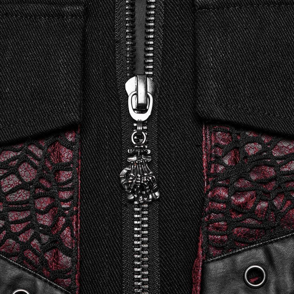 WY-1610MJM Gothic Sleeveless Punk Vest with Rivet Details - Image 9
