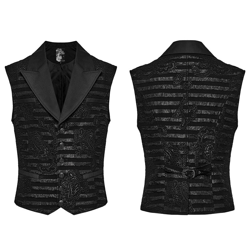 WY-1621MJM Punk Rave Classic Slim Male Goth Waistcoat - Image 4
