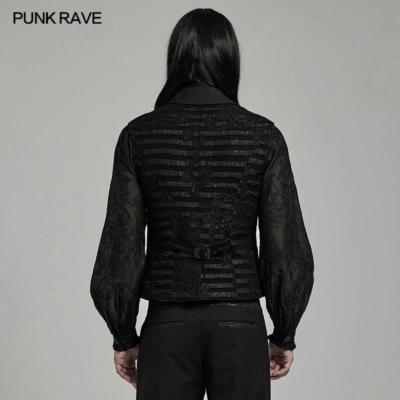 WY-1621MJM Punk Rave Classic Slim Male Goth Waistcoat - Image 8