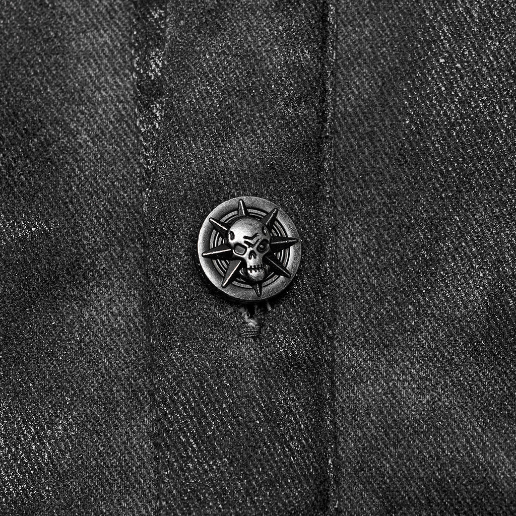WY-1622CWM Mens Punk Vest with Studded Shoulders and Mesh Accents - Image 8