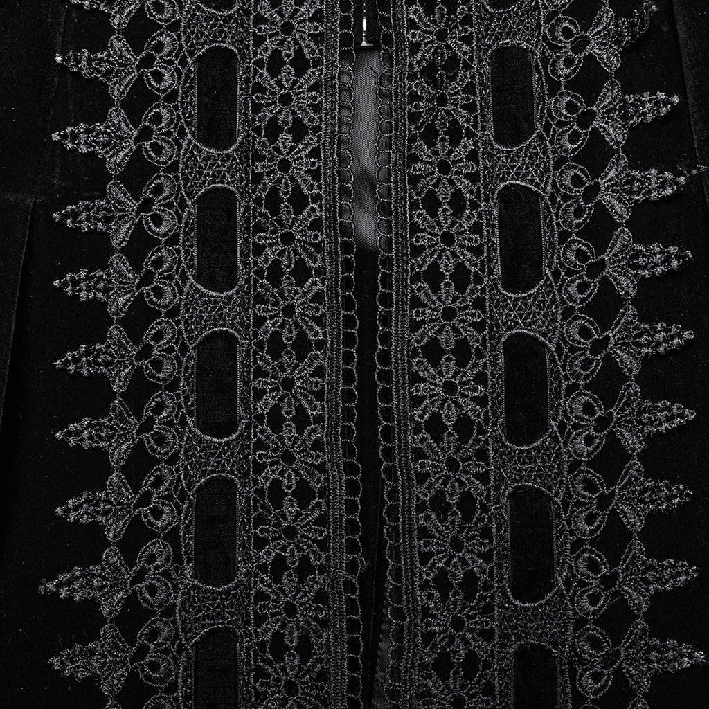 WY-1633XCF Elegant Gothic Lace-Up Symmetrical Long Coat - Image 40