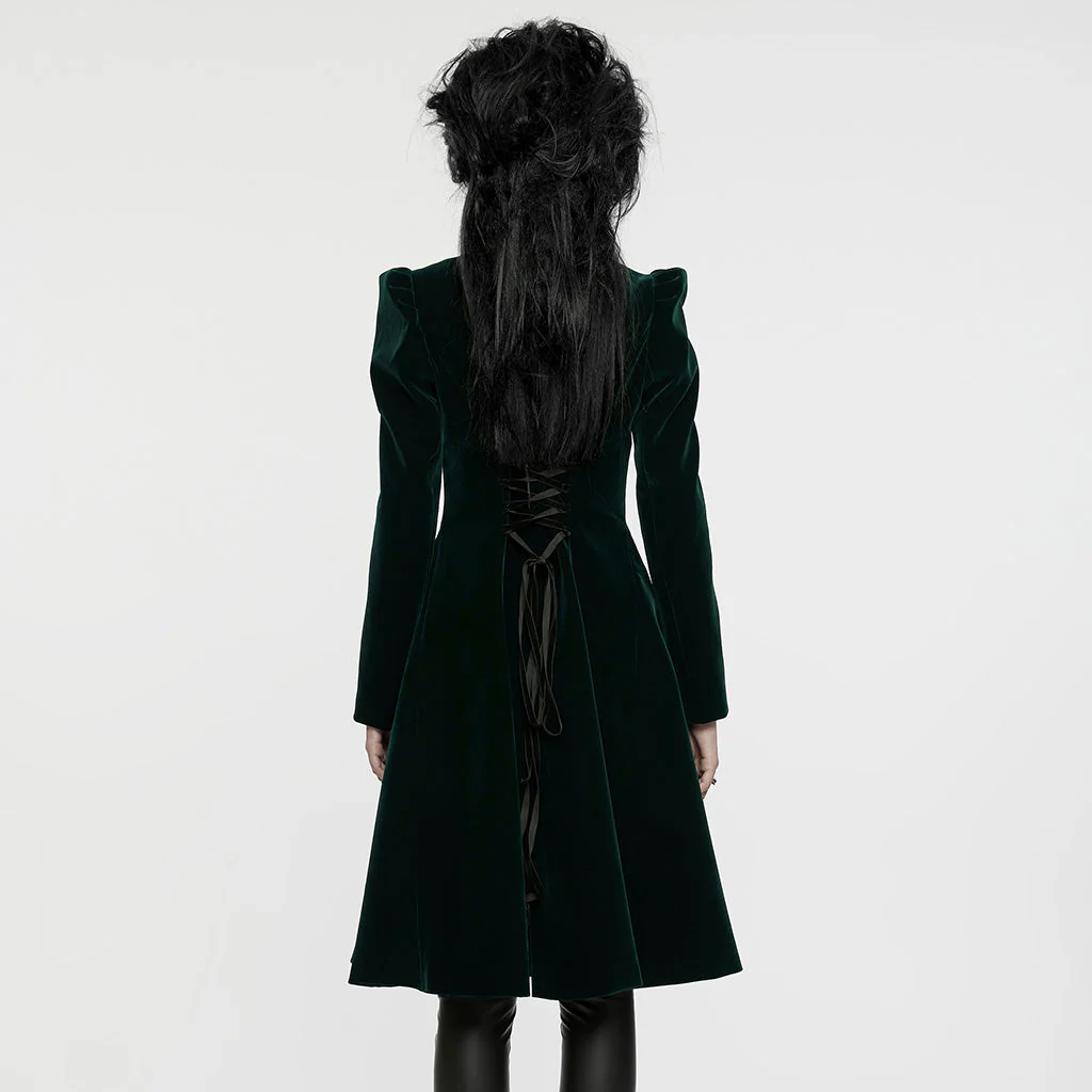 WY-1633XCF Elegant Gothic Lace-Up Symmetrical Long Coat - Image 53