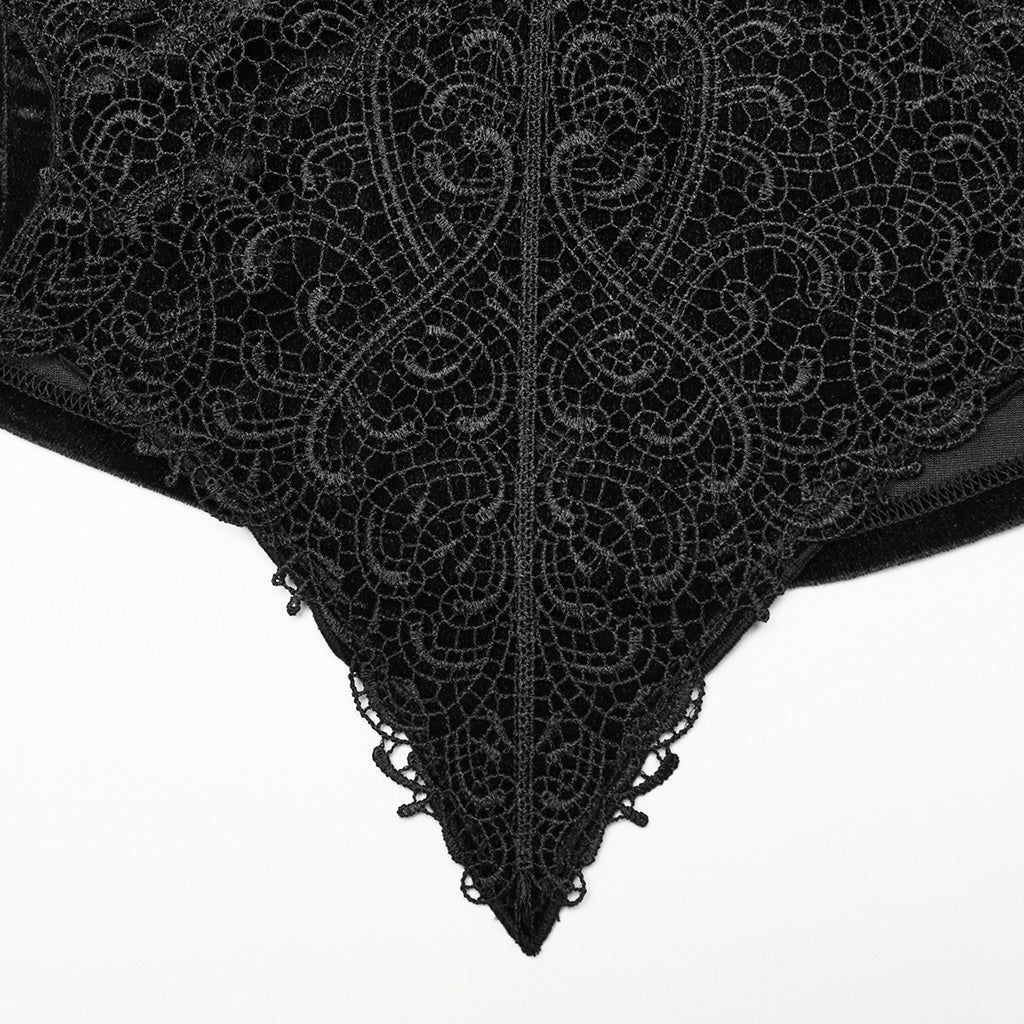 WY-1636CCF Victorian Velvet Gothic Shirt Dramatic High Collar Design - Image 18
