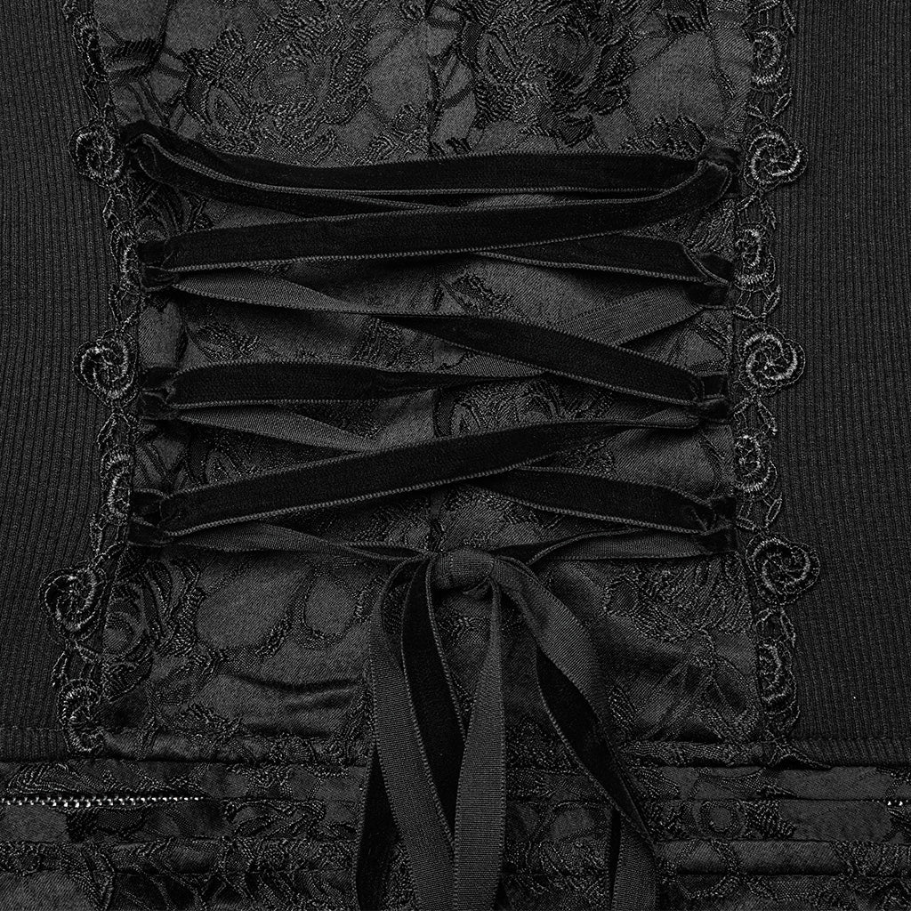 WY-1650MJF Gothic Vest Long Tail Detachable Faux Fur Trim - Image 10
