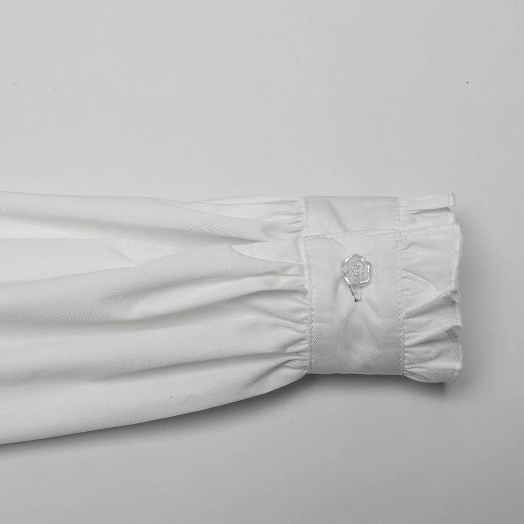WY-1652CCF Wide Shoulder Embroidered Gothic Shirt with High Collar Design - Image 30