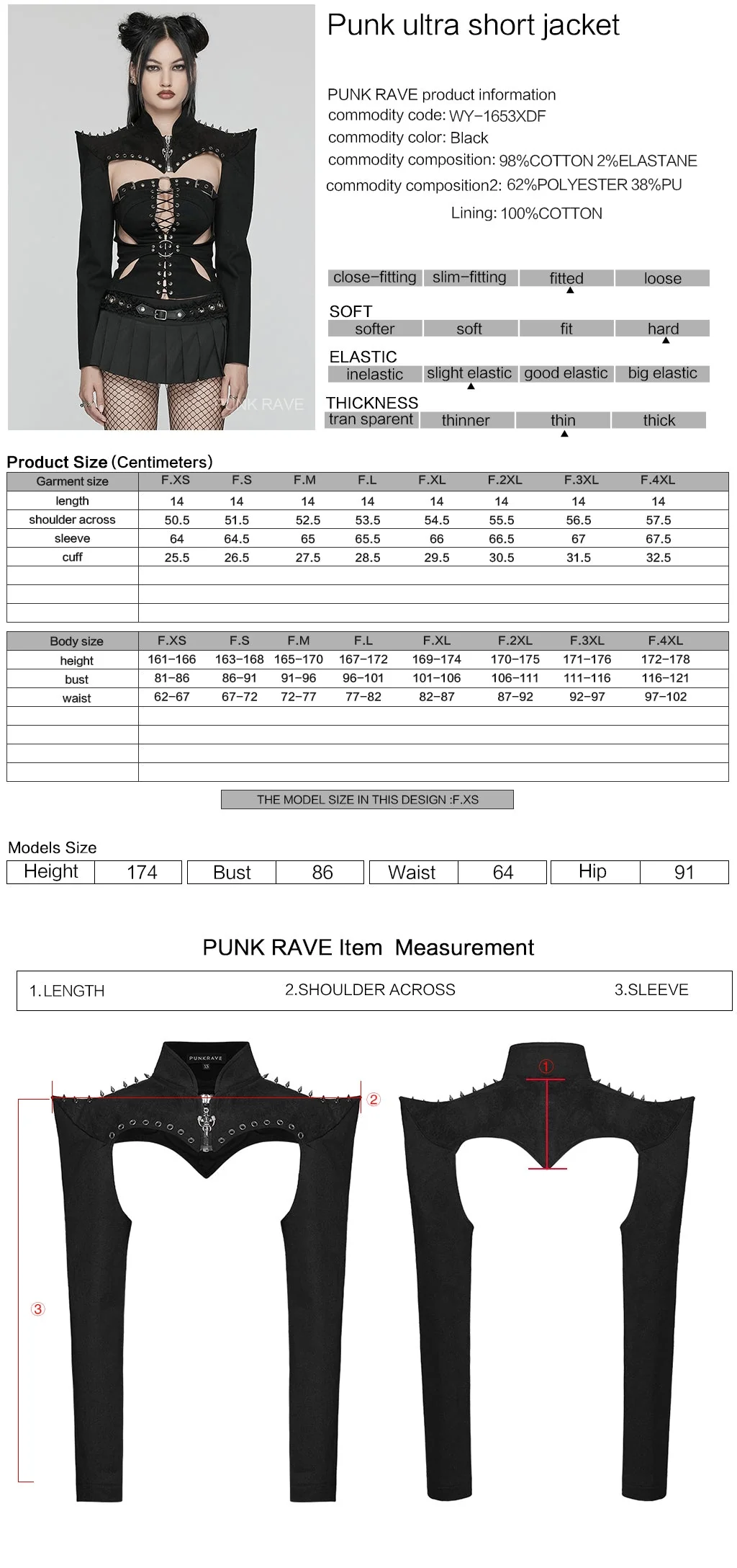 WY-1653XDF Spiked Gothic Cutout Punk Jackets for Edgy Statement Looks - Image 12