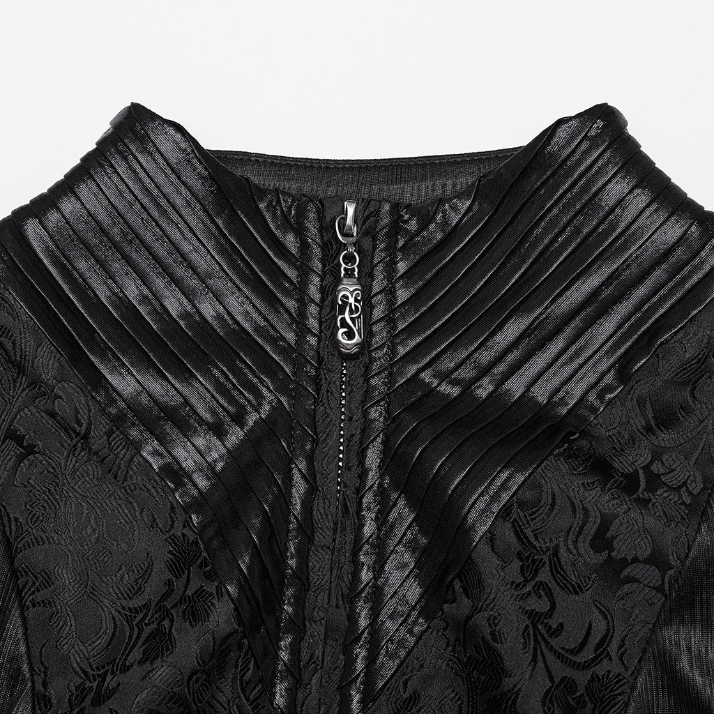 WY-1657XCF Gothic Hooded Long Coat with Elegant Brocade Details - Image 26