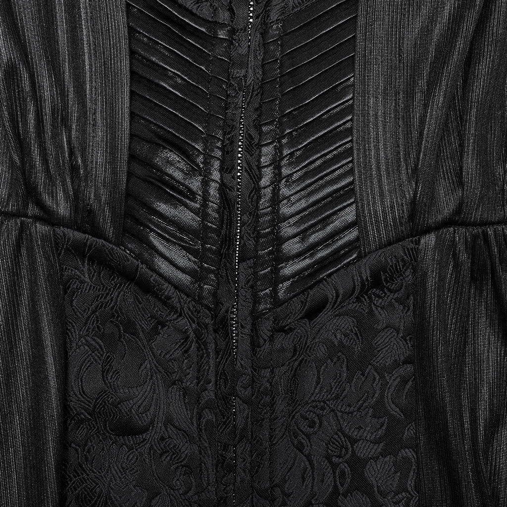 WY-1657XCF Gothic Hooded Long Coat with Elegant Brocade Details - Image 27