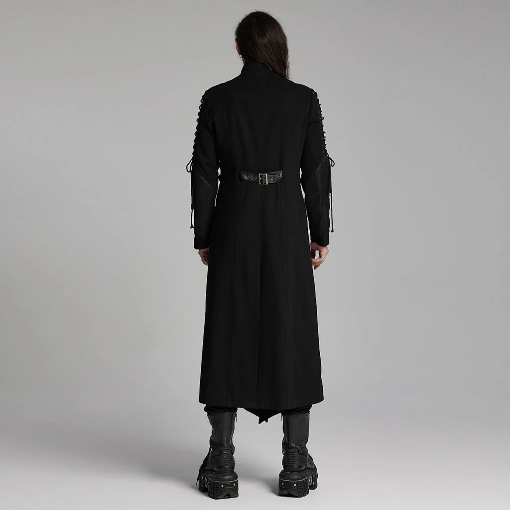WY-1660XCM Gothic Steampunk Trench Punk Coat Buckle Strap Long Jacket - Image 13