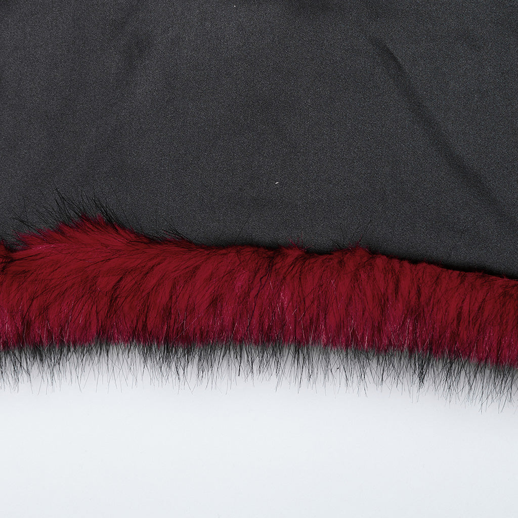 WY-1664XDF Gothic Punk Fur Jacket with Buckle Strap Details - Image 10