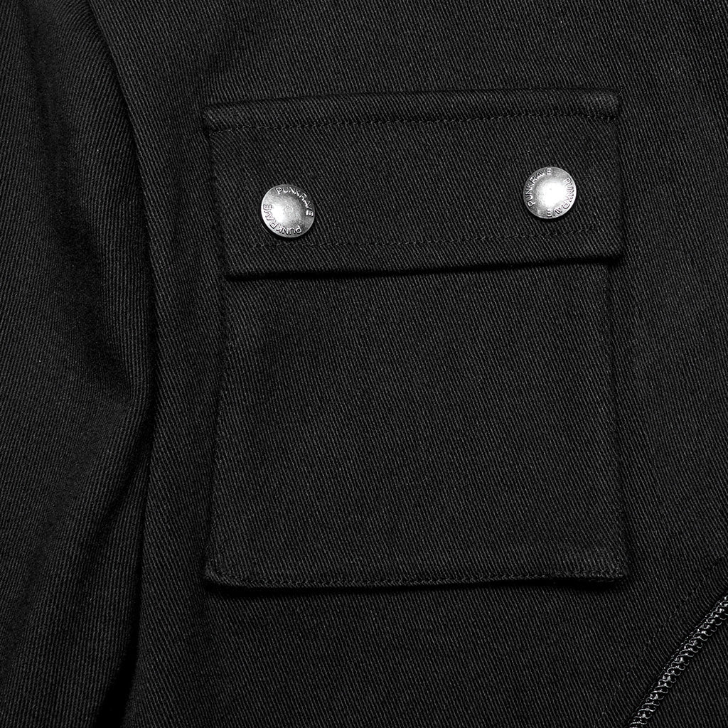 WY-1667XCM Gothic Military Punk Jacket with Buckle Strap Detailing - Image 7