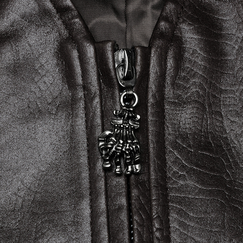 WY-1670MJM Medieval Leather Gothic Vest with Buckle Strap Details - Image 17