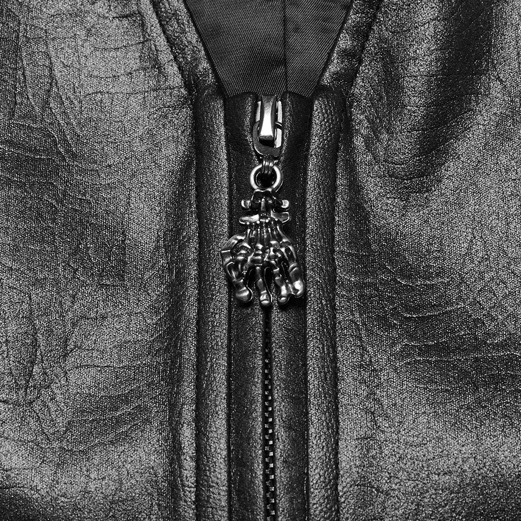 WY-1670MJM Medieval Leather Gothic Vest with Buckle Strap Details - Image 9