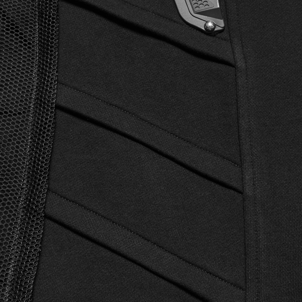 WY-1672MJM Tactical Cyberpunk Black Vest with Buckle Straps Design - Image 19