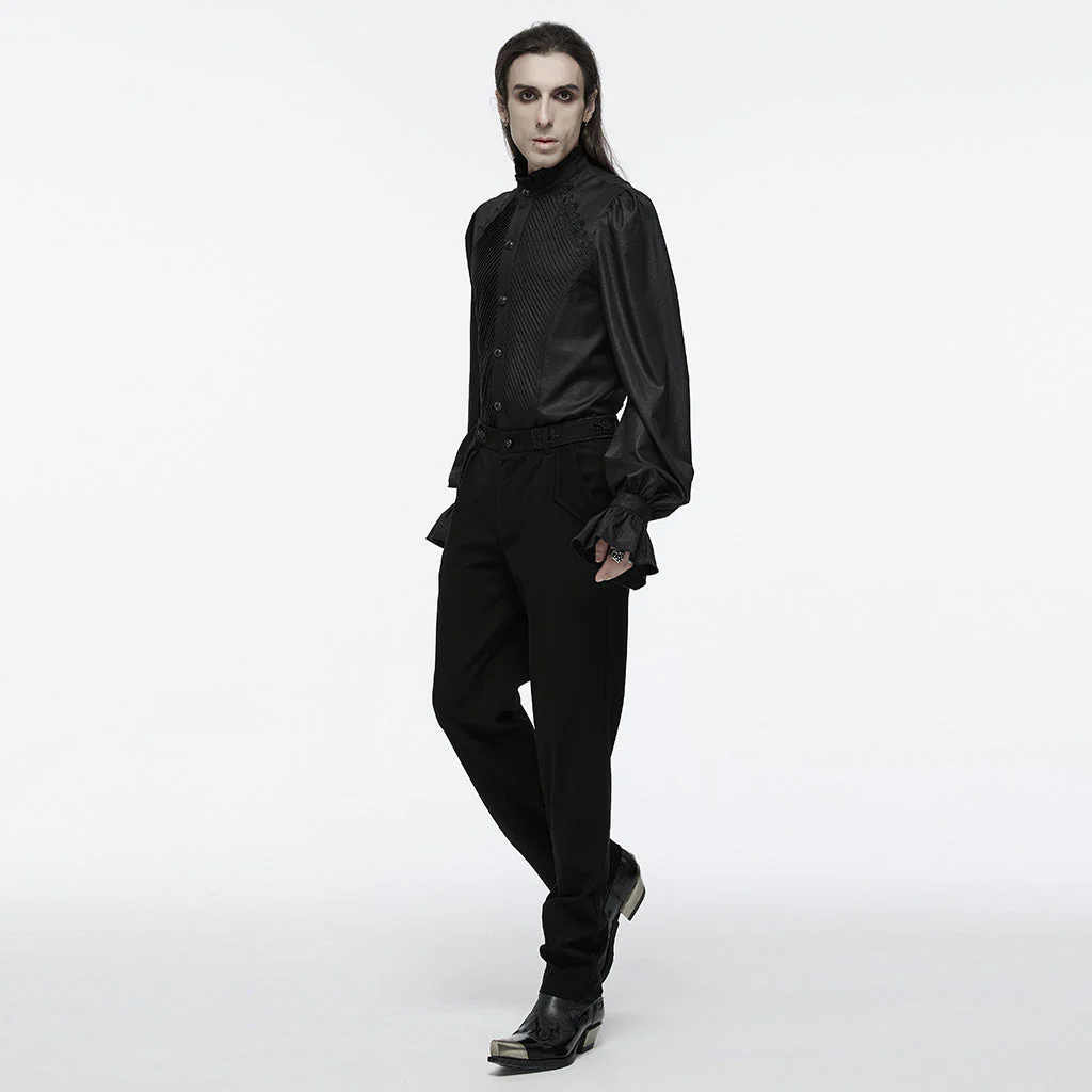 WY-1676CCM Gothic White Victorian Ruffle Sleeve Button-Up Shirt - Image 15