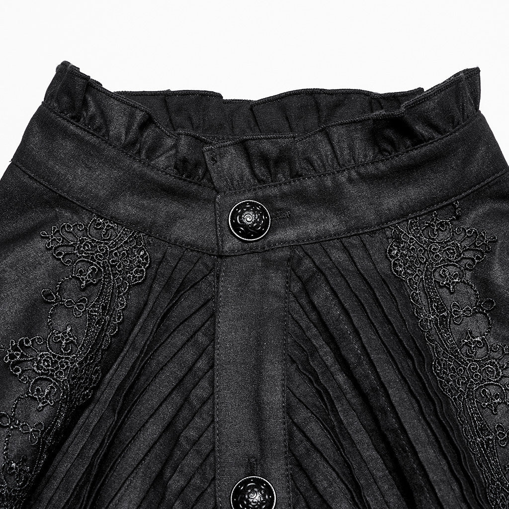 WY-1676CCM Gothic White Victorian Ruffle Sleeve Button-Up Shirt - Image 57
