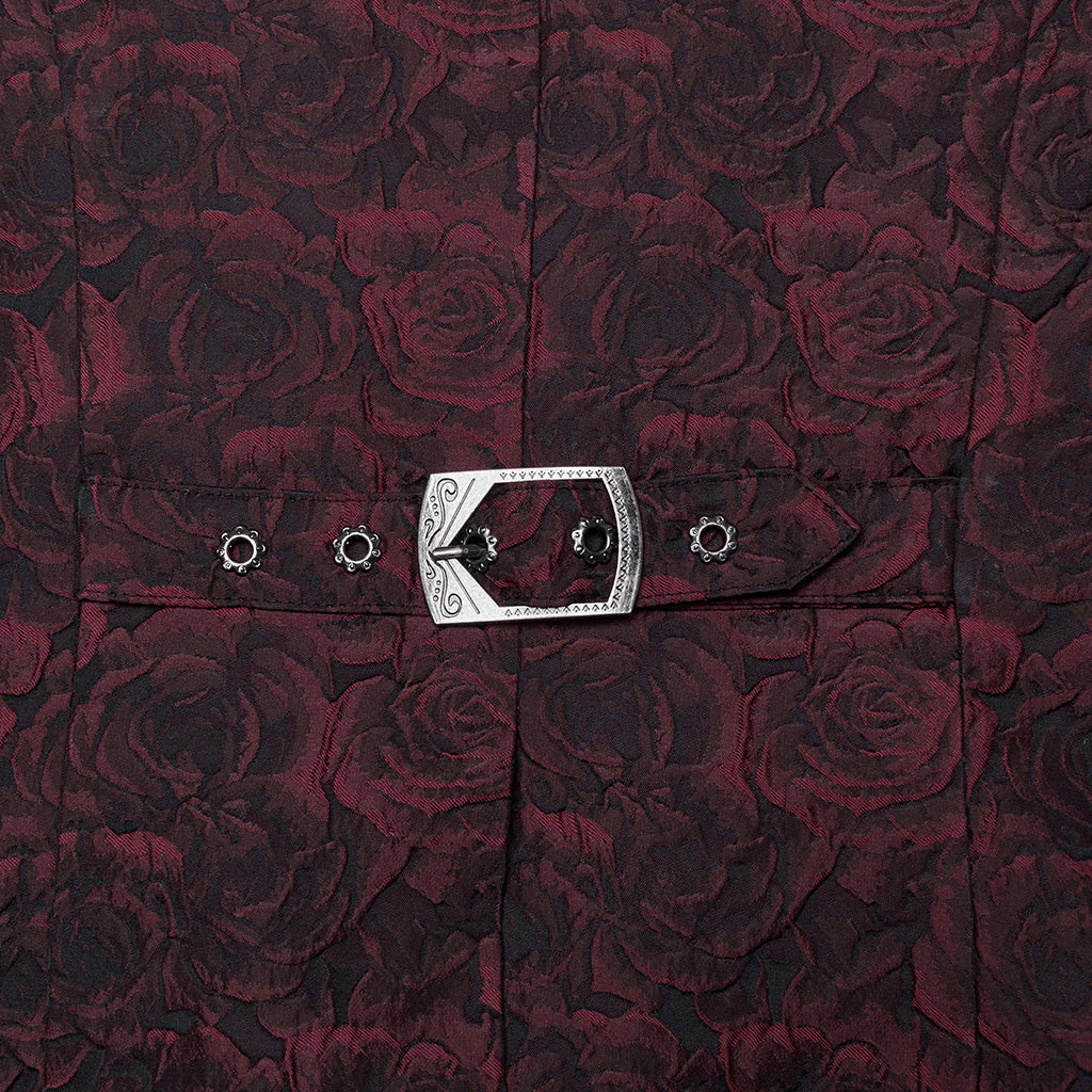 WY-1677MJM Elegant Gothic Rose Tapestry Vest with Lace Trim - Image 10