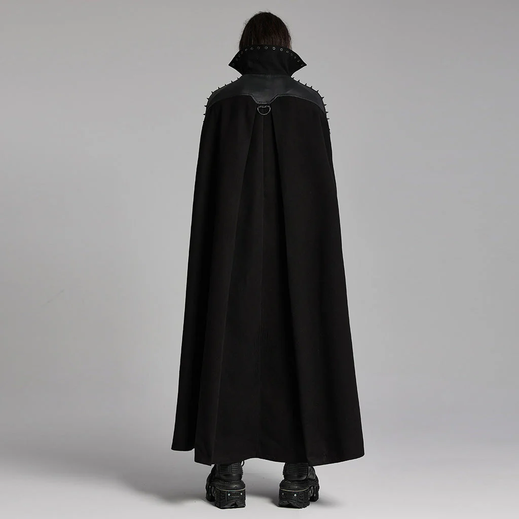 WY-1680DPM Mens Gothic High Collar Buckle Punk Coat Cape - Image 14