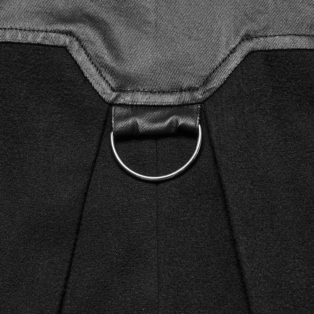 WY-1680DPM Mens Gothic High Collar Buckle Punk Coat Cape - Image 19