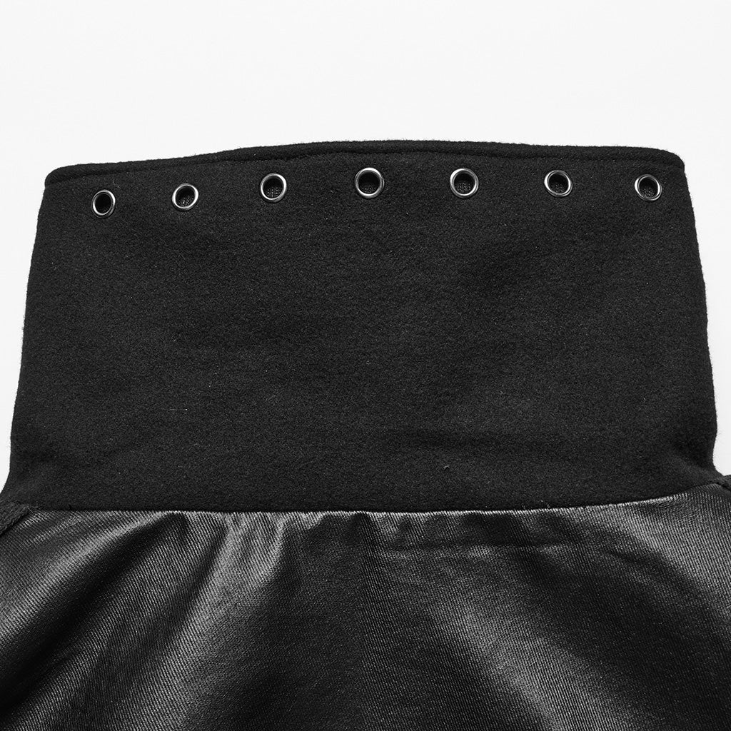 WY-1680DPM Mens Gothic High Collar Buckle Punk Coat Cape - Image 20