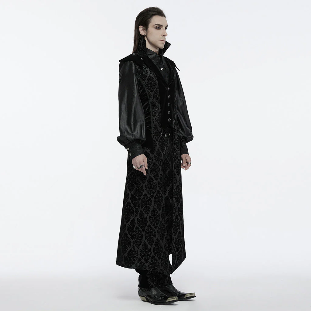 WY-1683MJM Gothic Jacket Long Velvet Brocade Coat Victorian Steampunk Style - Image 23
