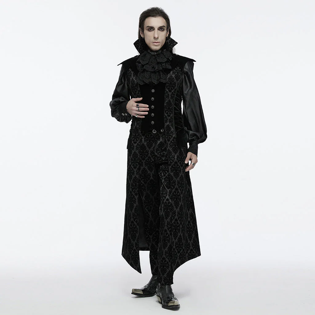 WY-1683MJM Gothic Jacket Long Velvet Brocade Coat Victorian Steampunk Style - Image 25