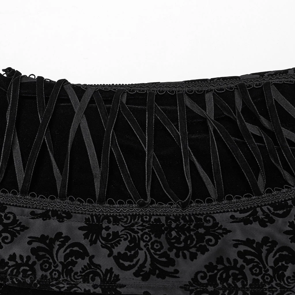 WY-1683MJM Gothic Jacket Long Velvet Brocade Coat Victorian Steampunk Style - Image 8