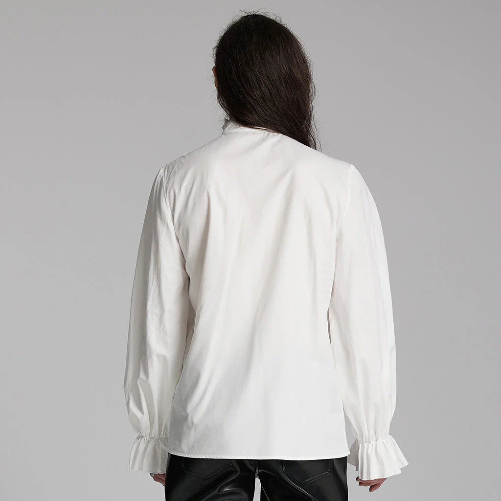 WY-1684CCM Mens Gothic Pleated Ruffle Shirt Victorian Steampunk Style - Image 24