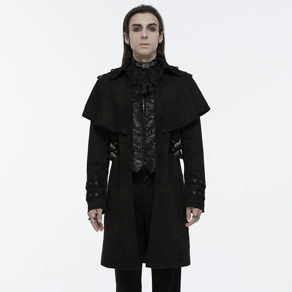 WY-1685ECM Gothic Coat Vintage Steampunk Long Trench Dark Aesthetic Jacket