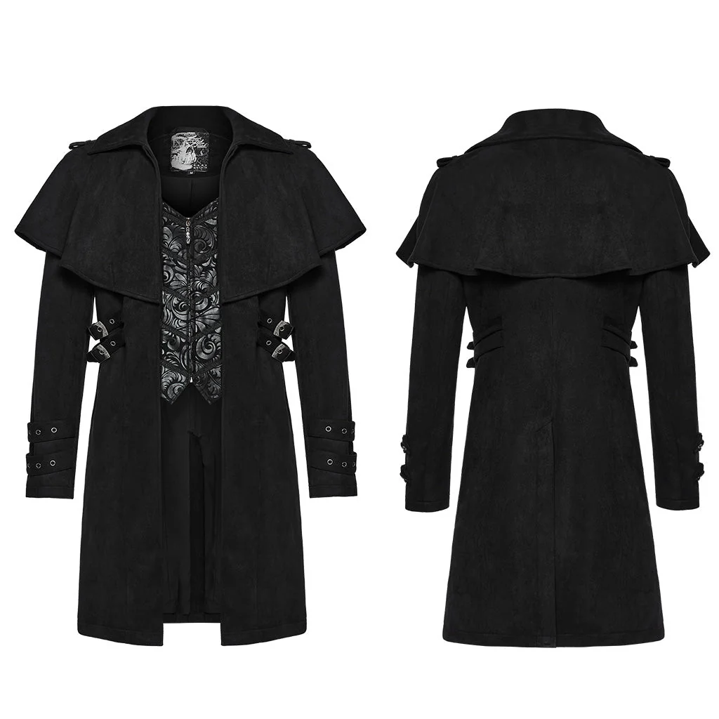 WY-1685ECM Gothic Coat Vintage Steampunk Long Trench Dark Aesthetic Jacket - Image 25